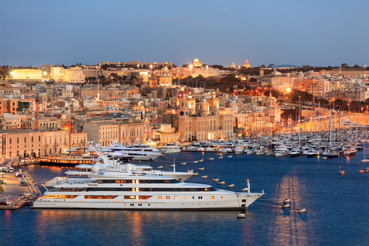 Malta's Grand Harbour bathed in Mediterranean light